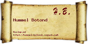 Hummel Botond névjegykártya